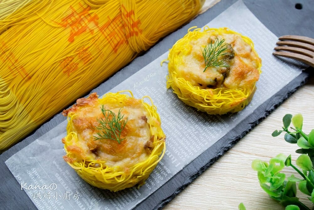 薑黃麵線料理食譜-薑黃麵線咖哩塔 - 1